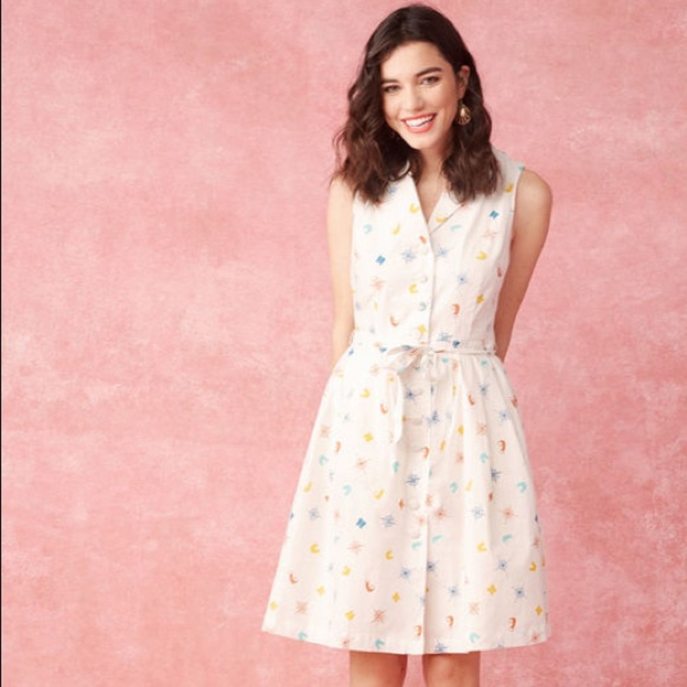 ModCloth Community Brunch White Shirtdress